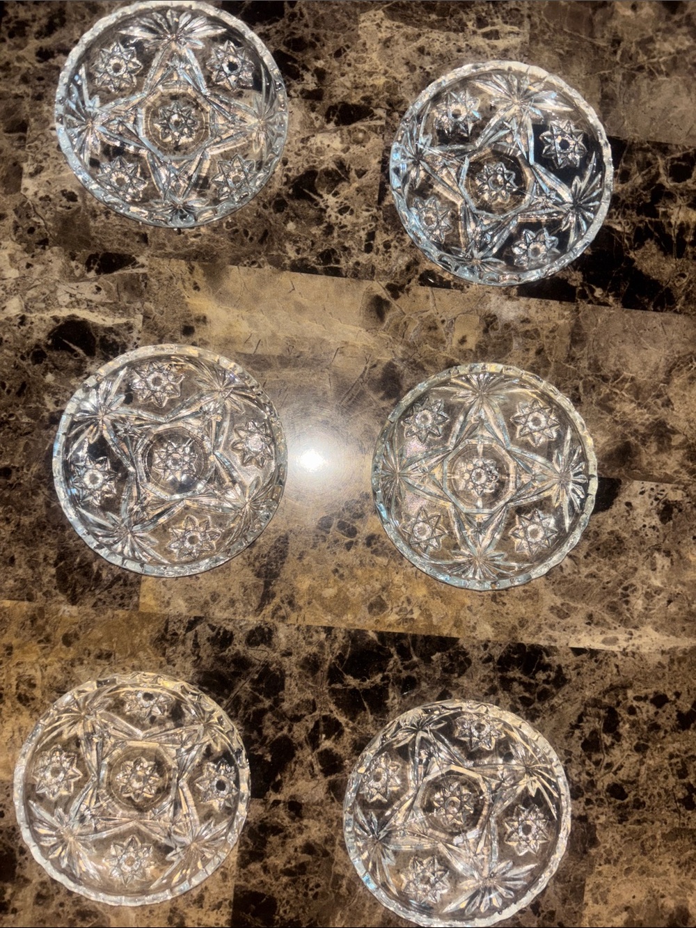 Anchor Hocking Star David Early American Precut Crystal Coasters/Candy Dish
